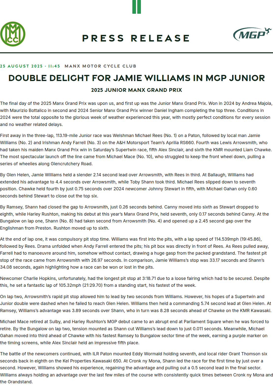 Press release preview