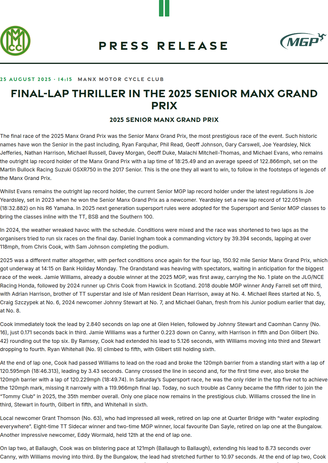 Press release preview