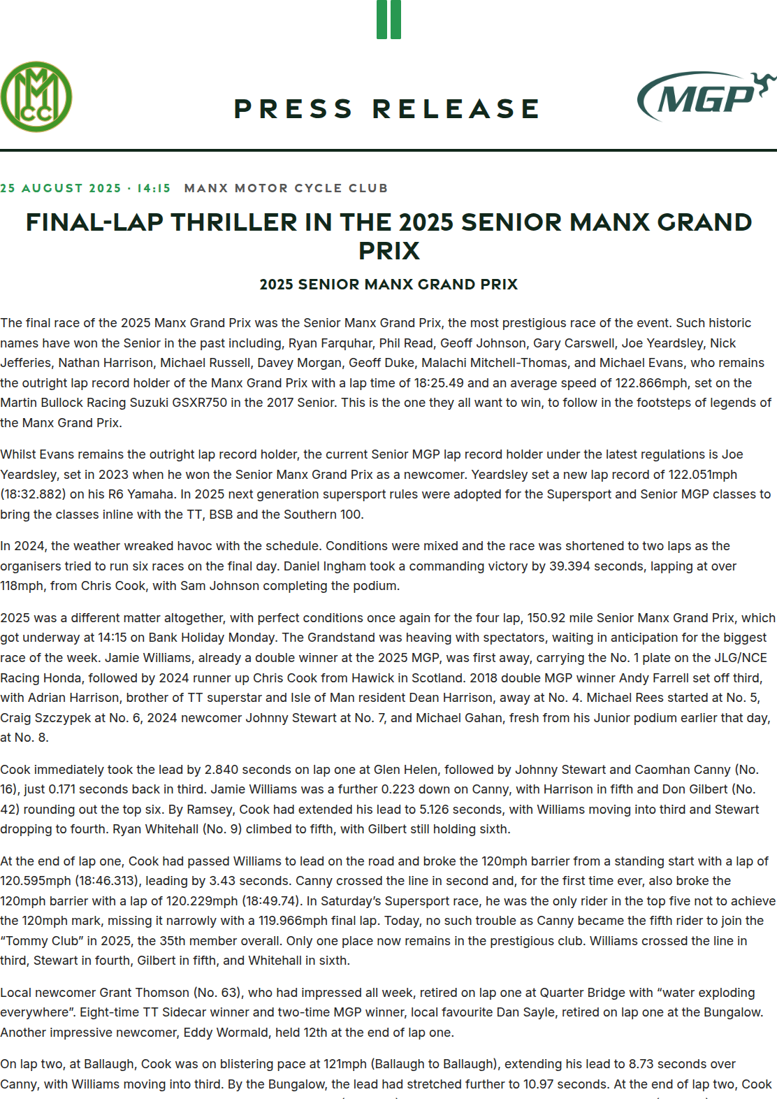 Press release preview
