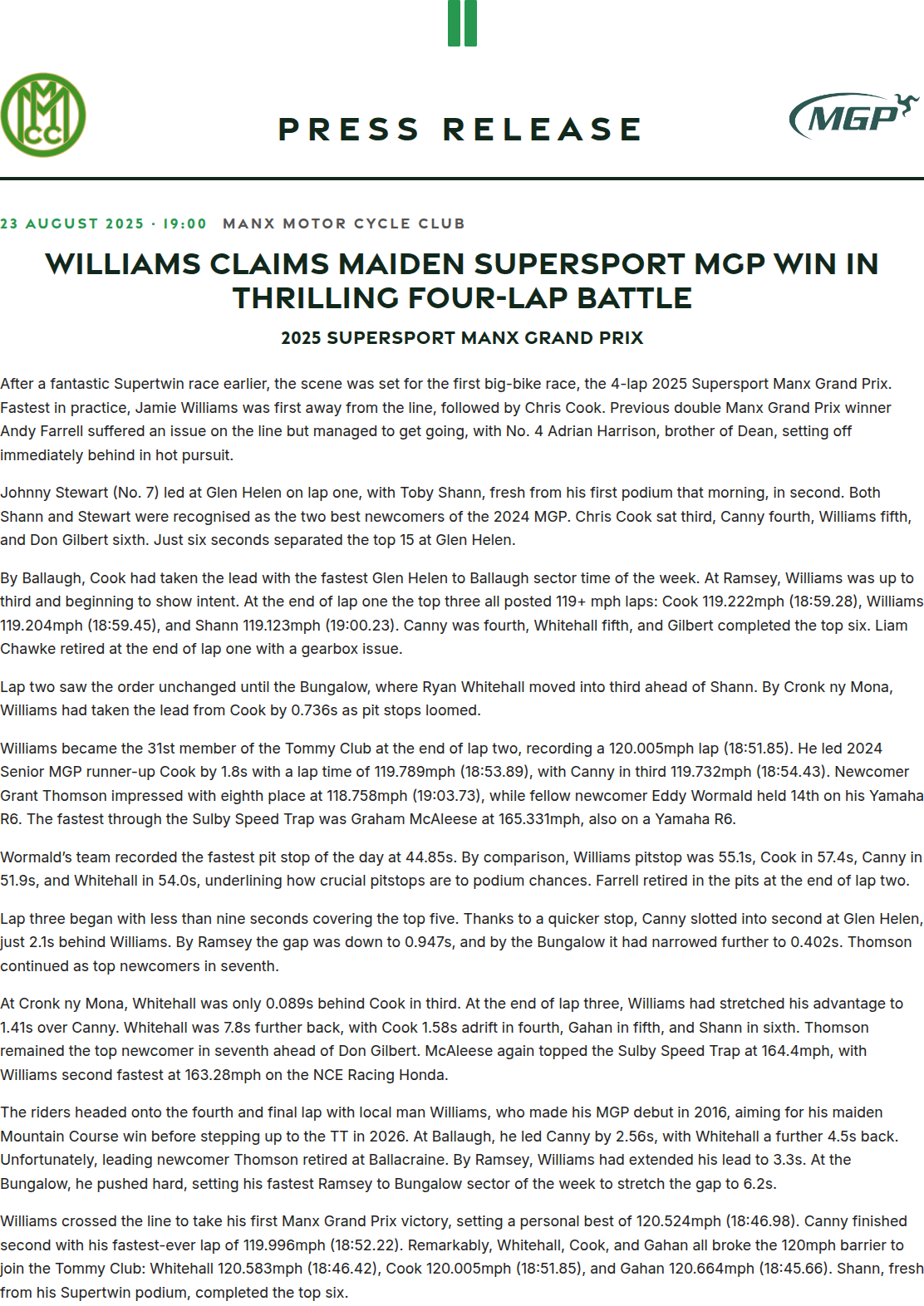 Press release preview