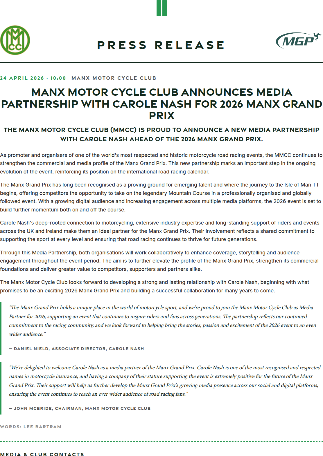 Press release preview