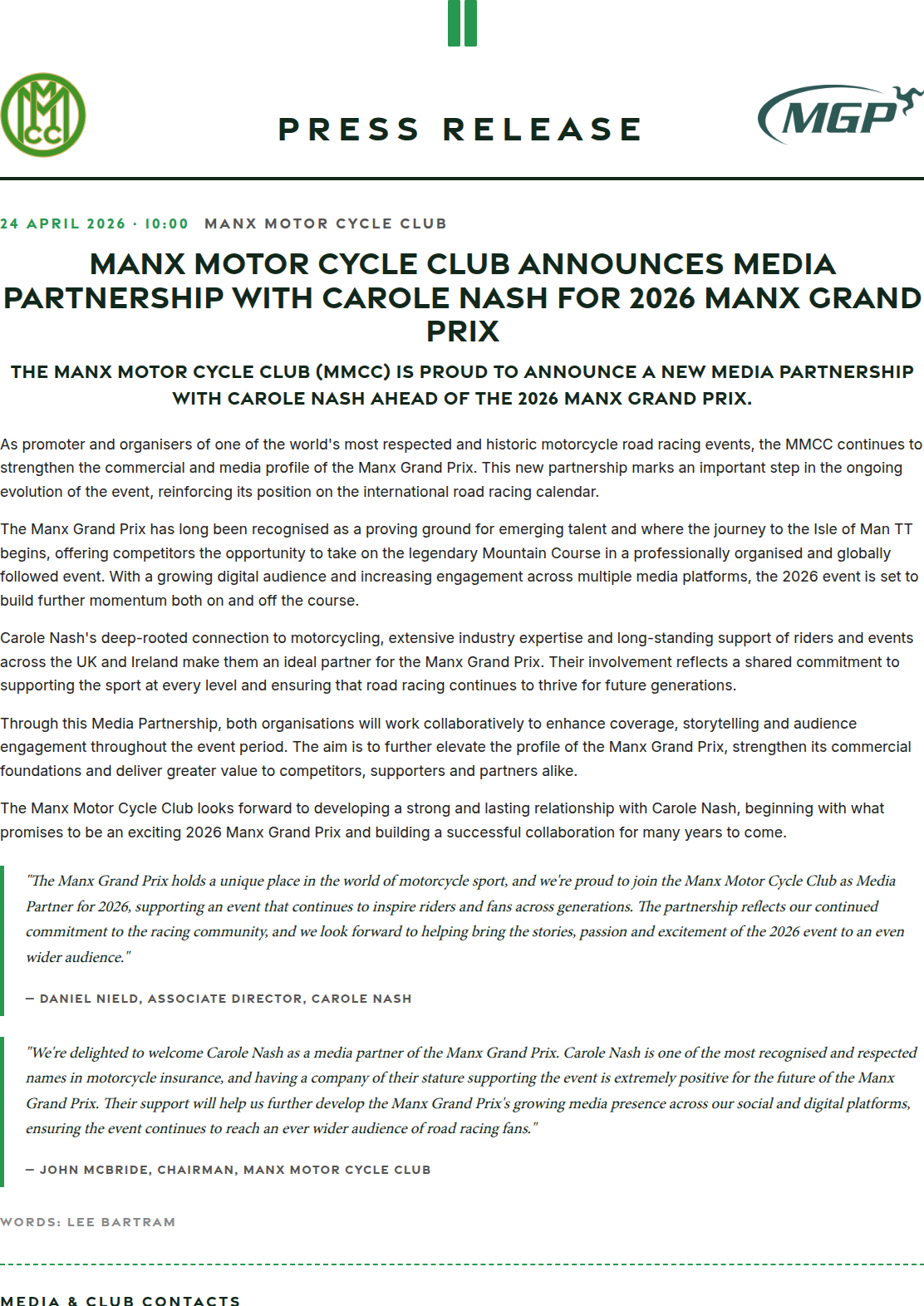 Press release preview