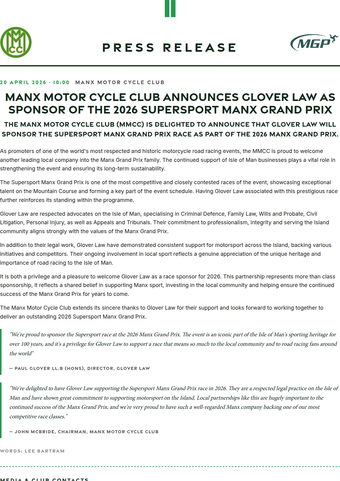 Press release preview