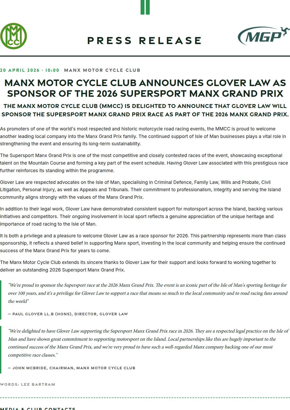 Press release preview