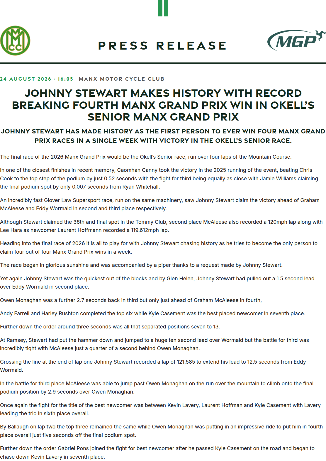 Press release preview
