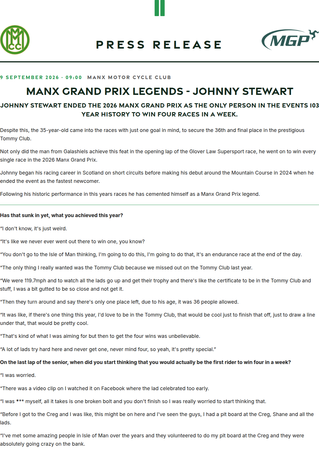 Press release preview