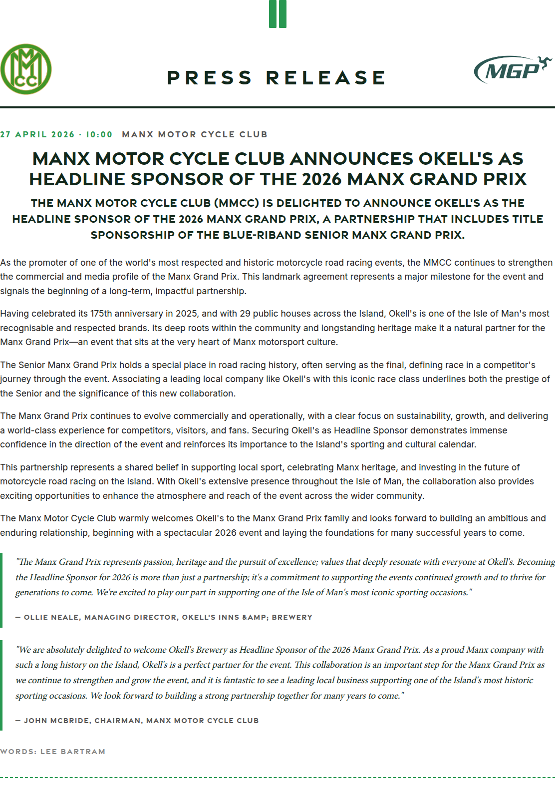 Press release preview