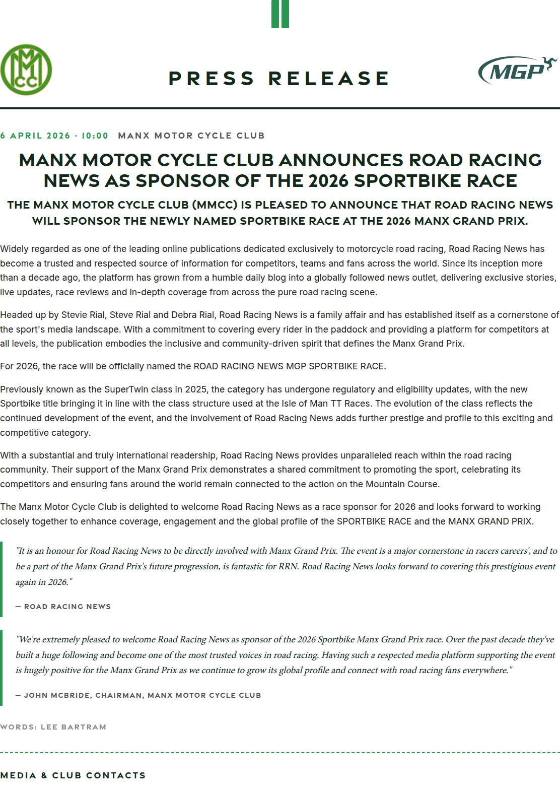 Press release preview