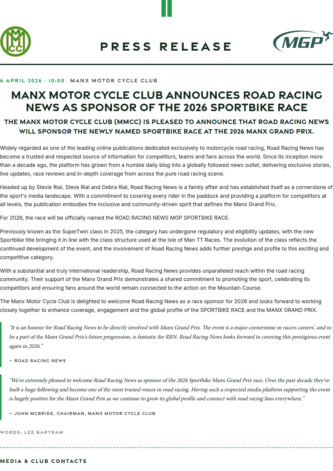 Press release preview