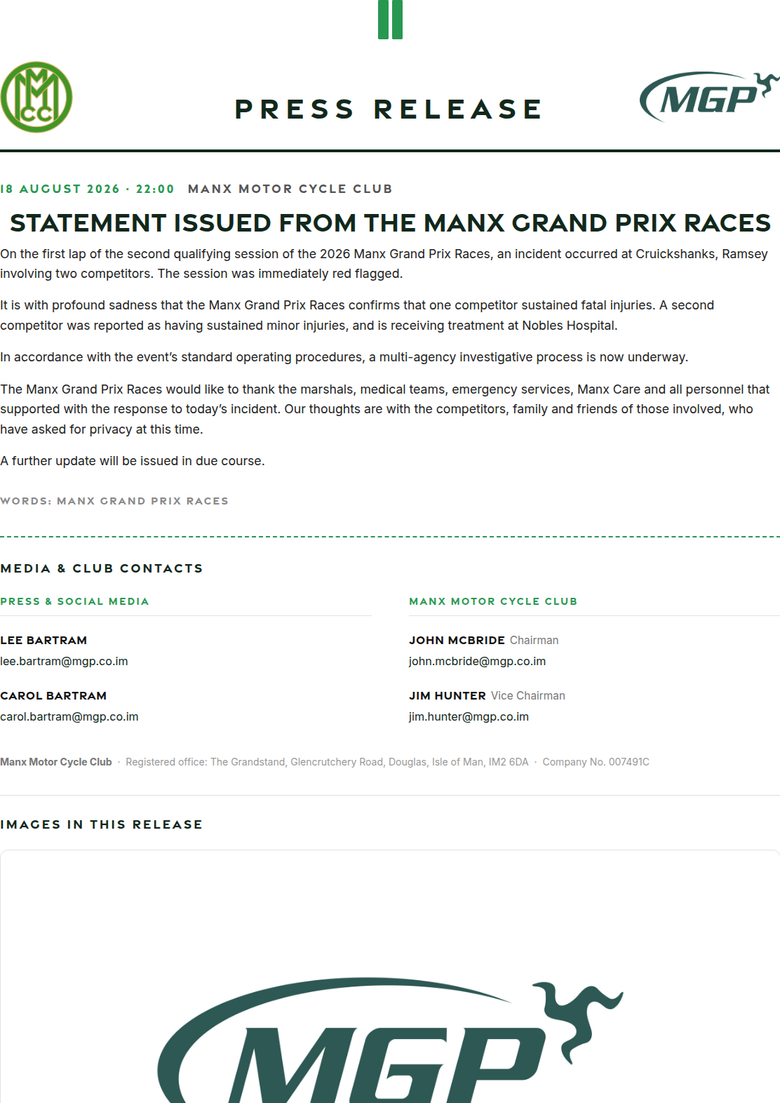 Press release preview