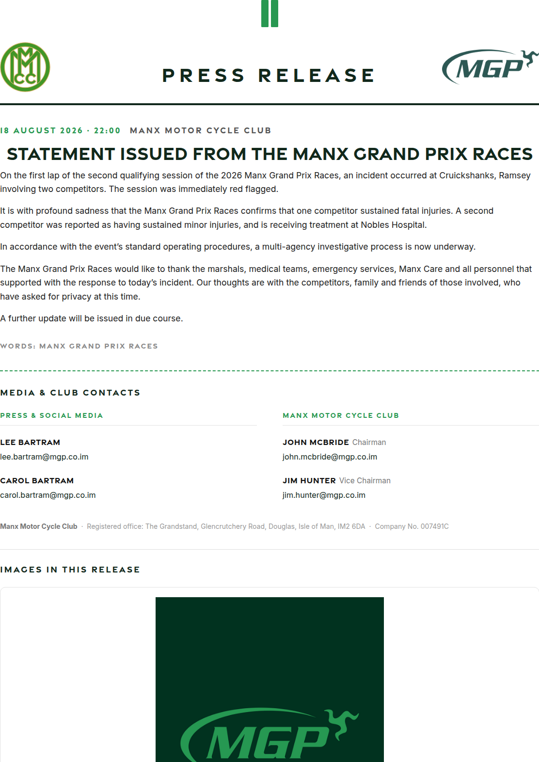 Press release preview