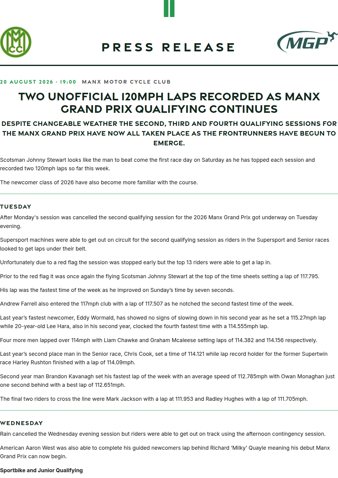 Press release preview